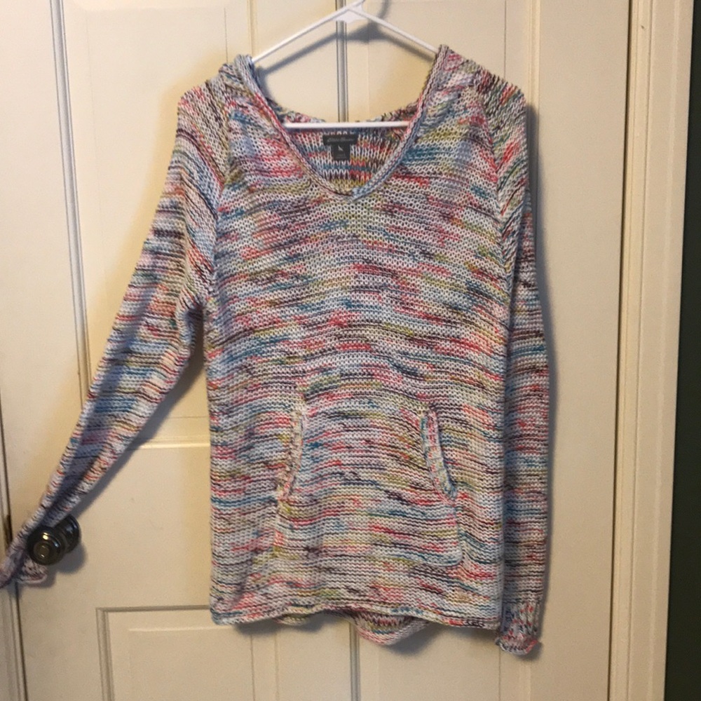 Eddie Bauer hooded knit sweater size L